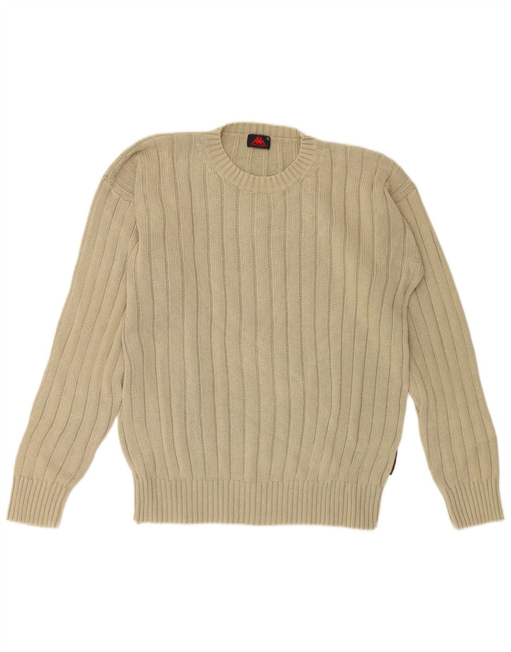 Kappa Mens Crew Neck Jumper Sweater Medium Beige Cotton
