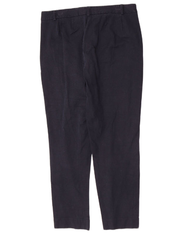 Marks & Spencer Womens Tapered Suit Trousers UK 12 Medium W28 L26 Navy Blue