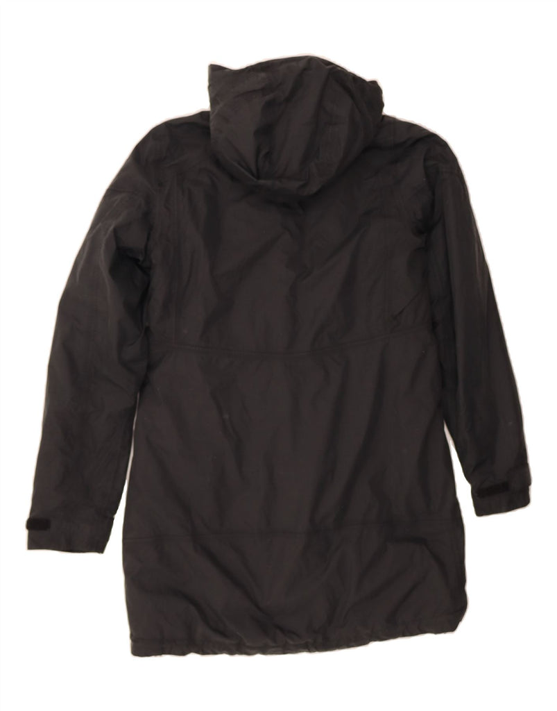 ADIDAS Womens Climalite Hooded Windbreaker Coat UK 12 Medium Black Nylon Vintage Adidas and Second-Hand Adidas from Messina Hembry 