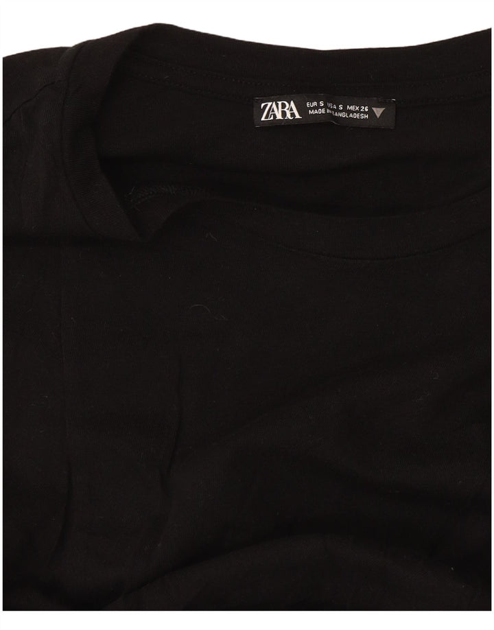 Zara Womens Oversized T-Shirt Top UK 10 Small Black