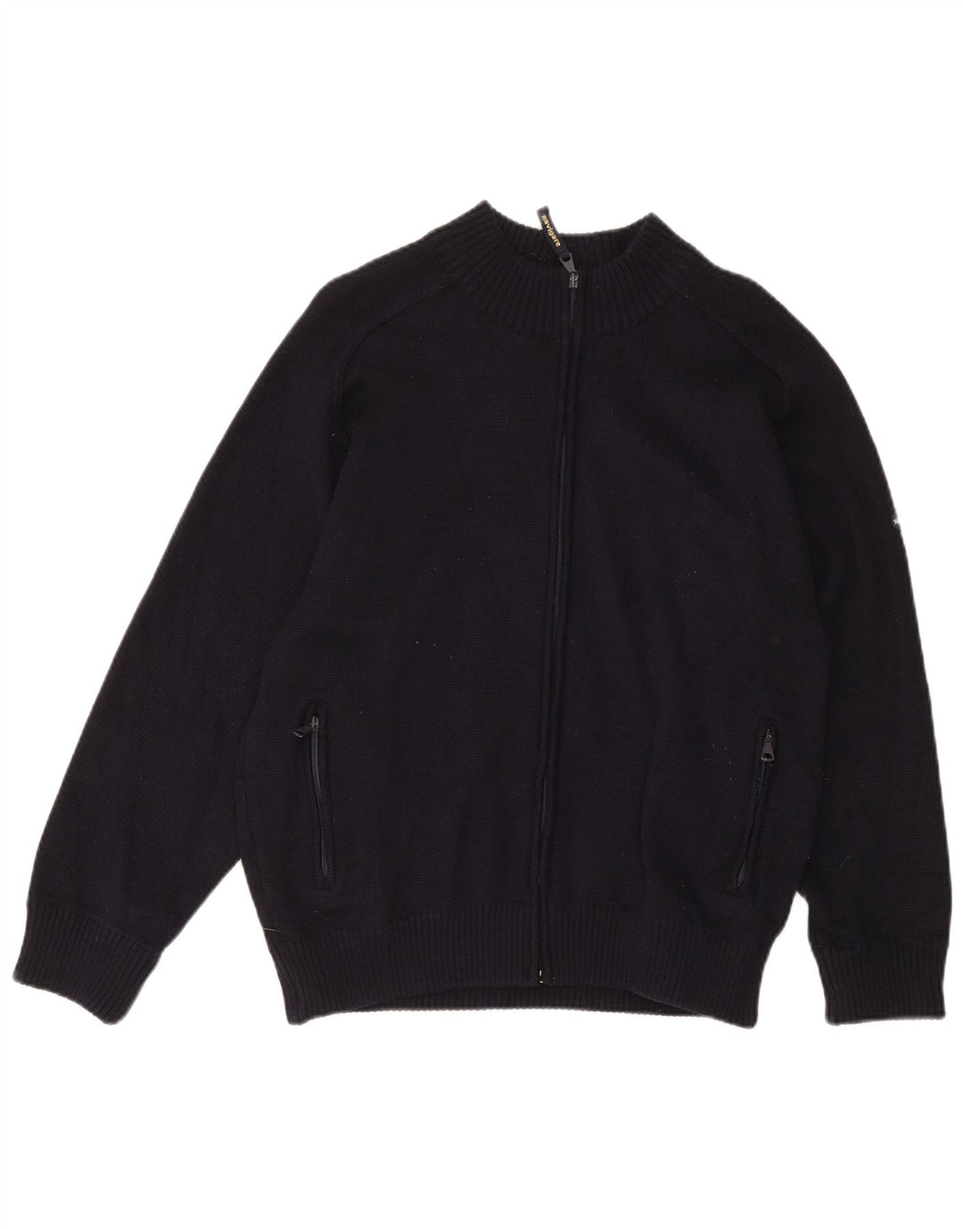NAVIGARE Mens Cardigan Sweater Medium Navy Blue