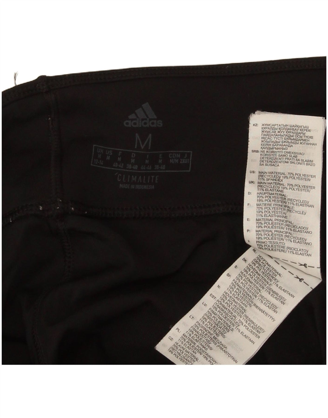 Adidas Womens Climalite Capri Leggings UK 12/14 Medium Black Polyester