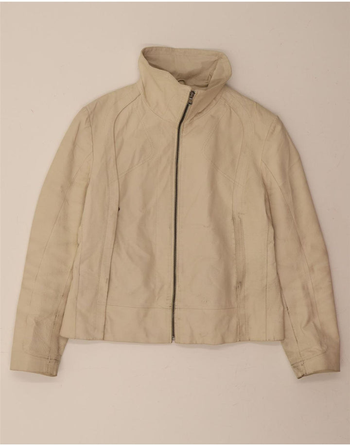 CONBIPEL Womens Leather Jacket IT 48 XL Beige Leather Vintage Conbipel and Second-Hand Conbipel from Messina Hembry 