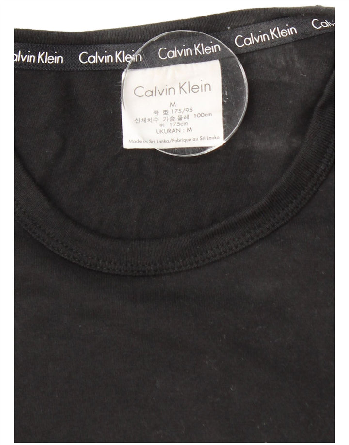 CALVIN KLEIN Mens Graphic T-Shirt Top Medium Black Cotton