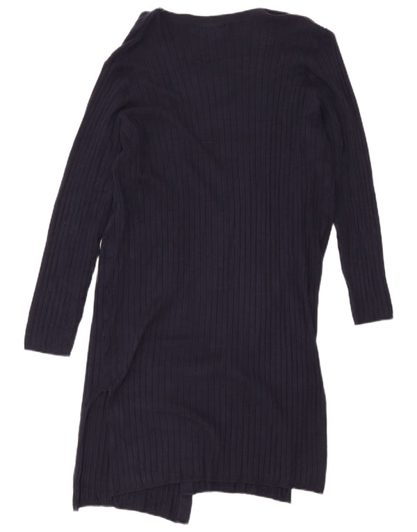 Marks & Spencer Womens Longline Cardigan Sweater UK 12 Medium Navy Blue