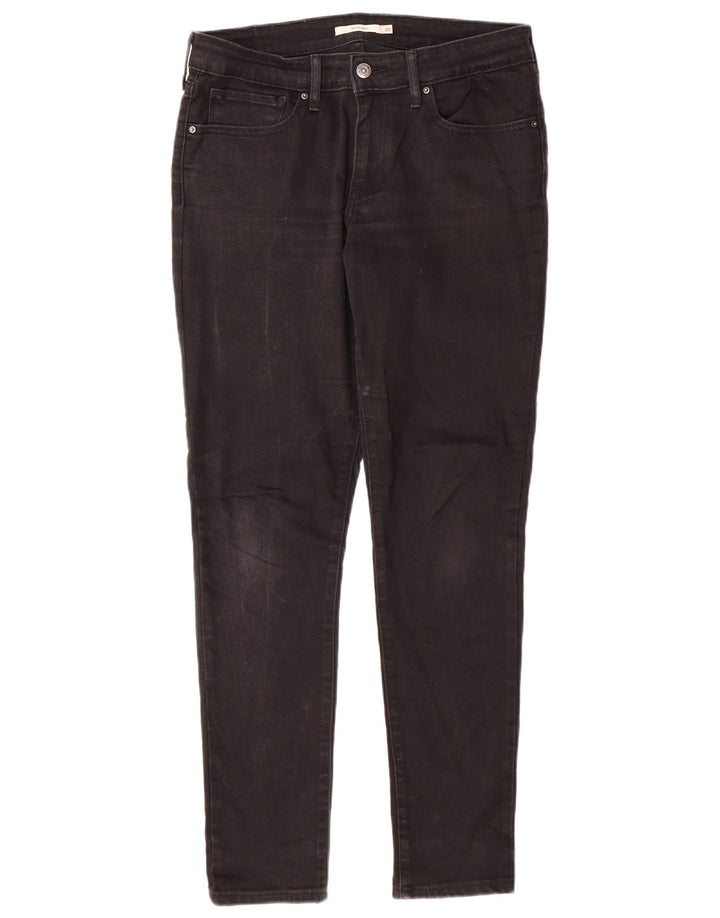 LEVI'S Womens 711 Skinny Jeans W30 L30 Black Cotton