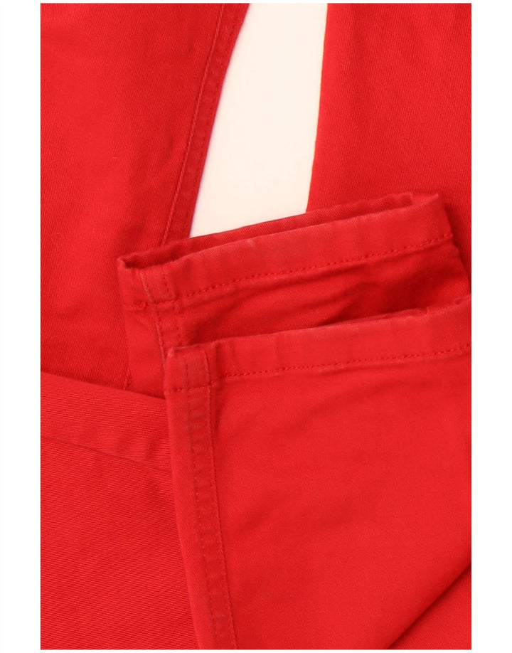 REISS Womens Skinny Casual Trousers UK 12 Medium W30 L32 Red Cotton