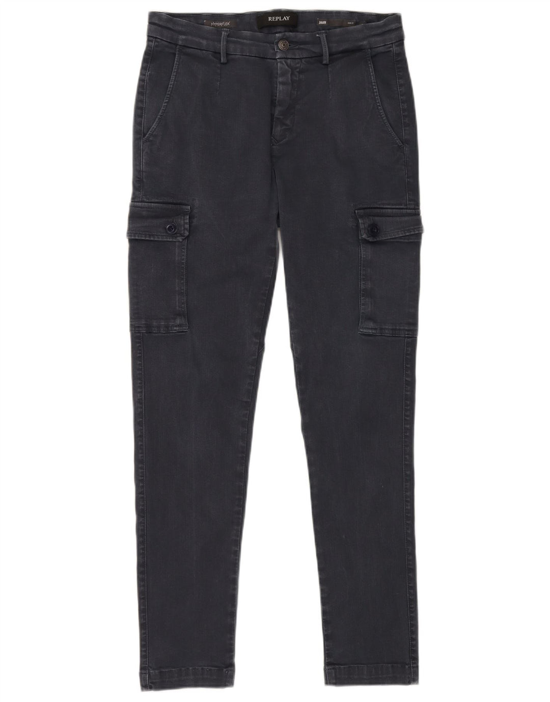 REPLAY Mens Jaan Cargo Slim Jeans W30 L30 Navy Blue Cotton
