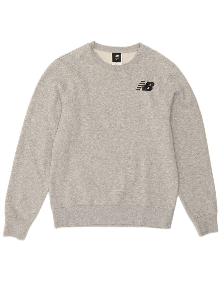 New Balance Mens Sweatshirt Jumper Medium Grey Cotton