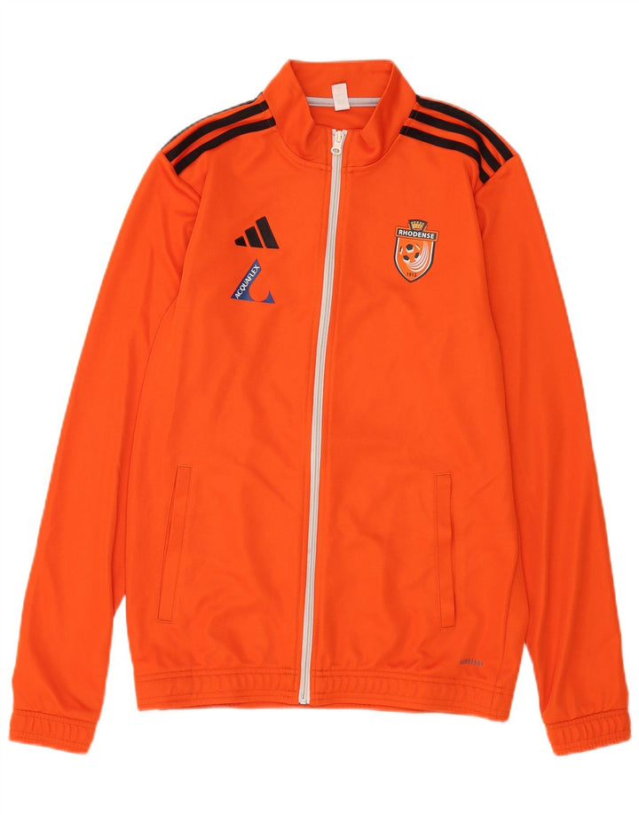 Adidas Mens Graphic Tracksuit Top Jacket Small Orange Polyester