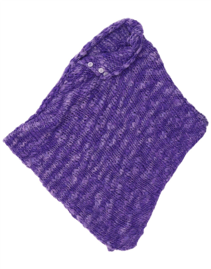 Vintage Womens Poncho Jumper One Size Purple Flecked
