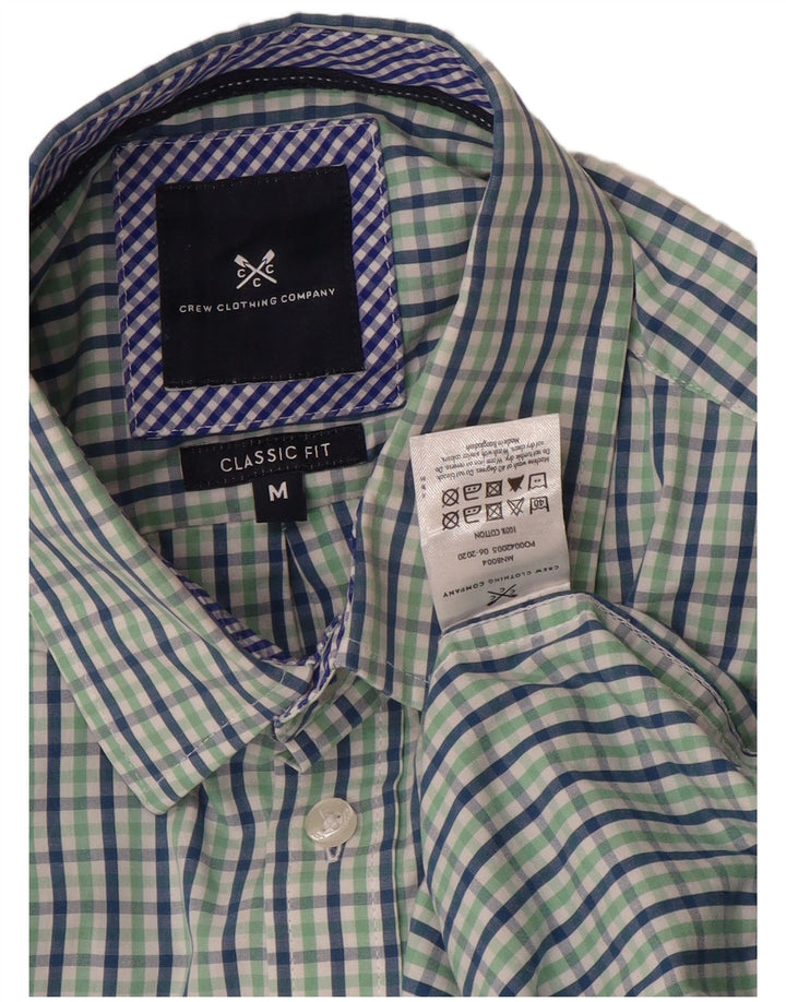 Crew Clothing Mens Classic Fit Shirt Medium Green Gingham Cotton
