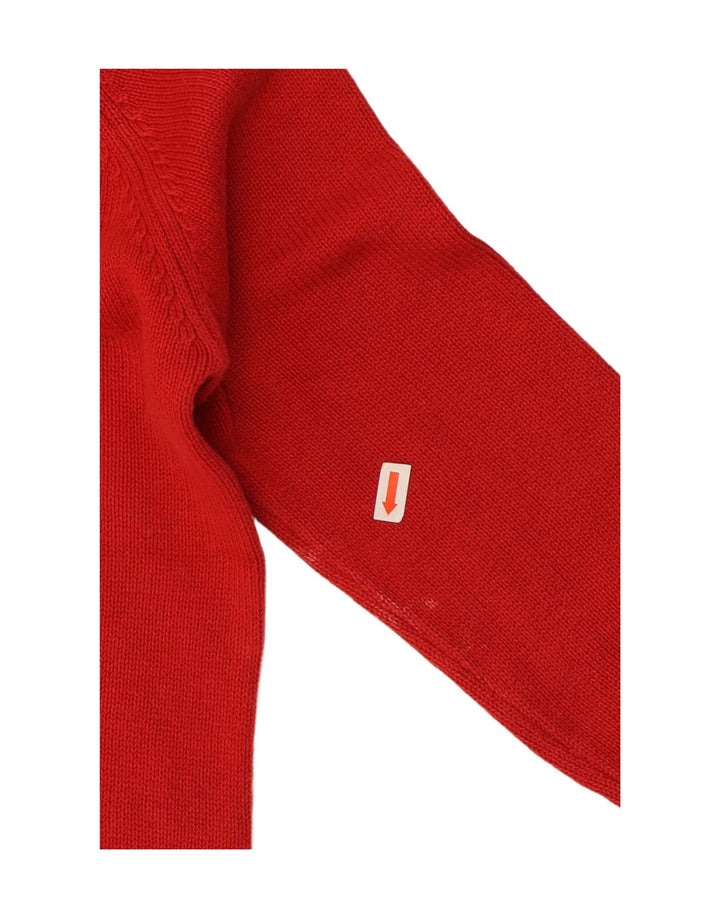 Zara Womens Roll Neck Jumper Sweater UK 14 Medium Red Cotton