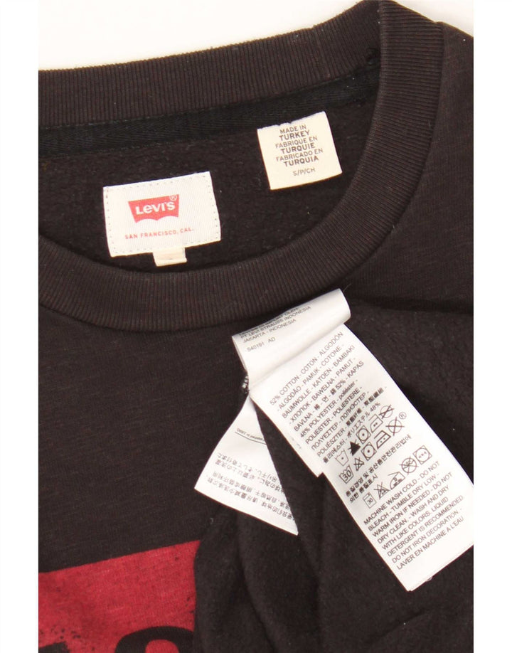 Levi's Mens Graphic Sweatshirt Jumper Small Brown Cotton