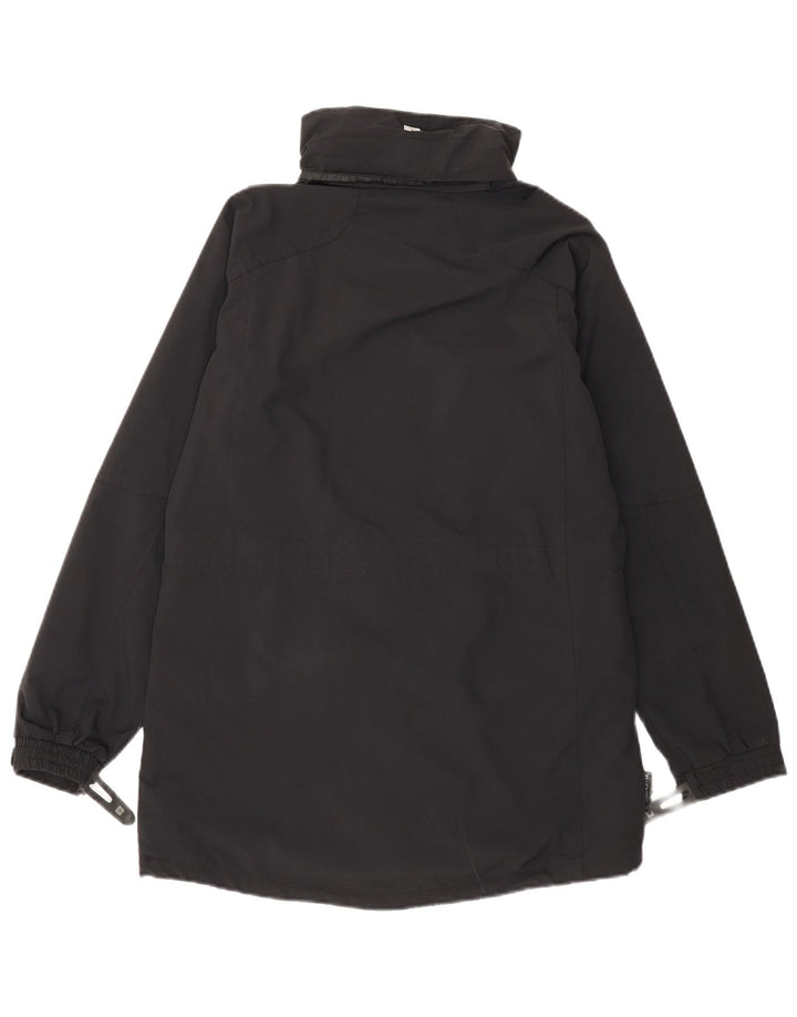 MOUNTAIN WAREHOUSE Womens Hooded Rain Jacket UK 12 Medium  Black Nylon