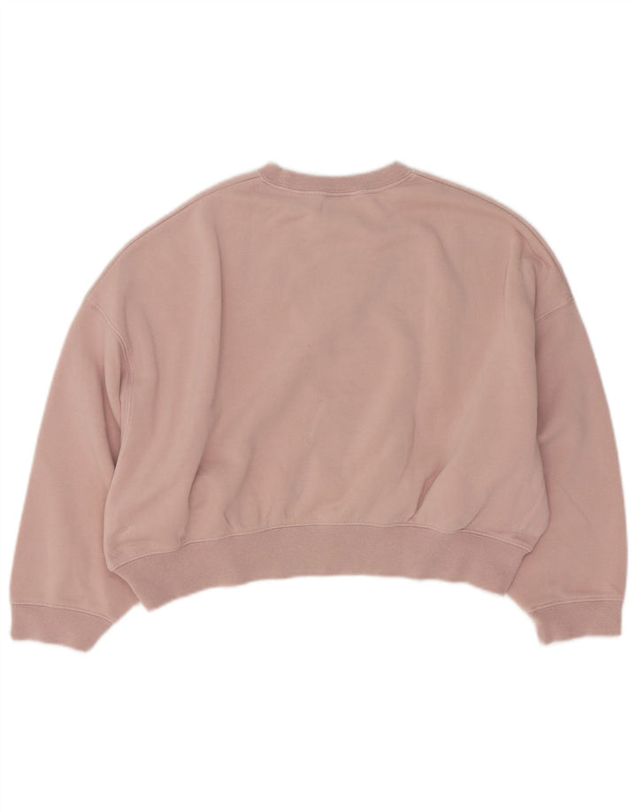 NIKE Girls Oversized Crop Sweatshirt Jumper 10-11 Years Medium Pink