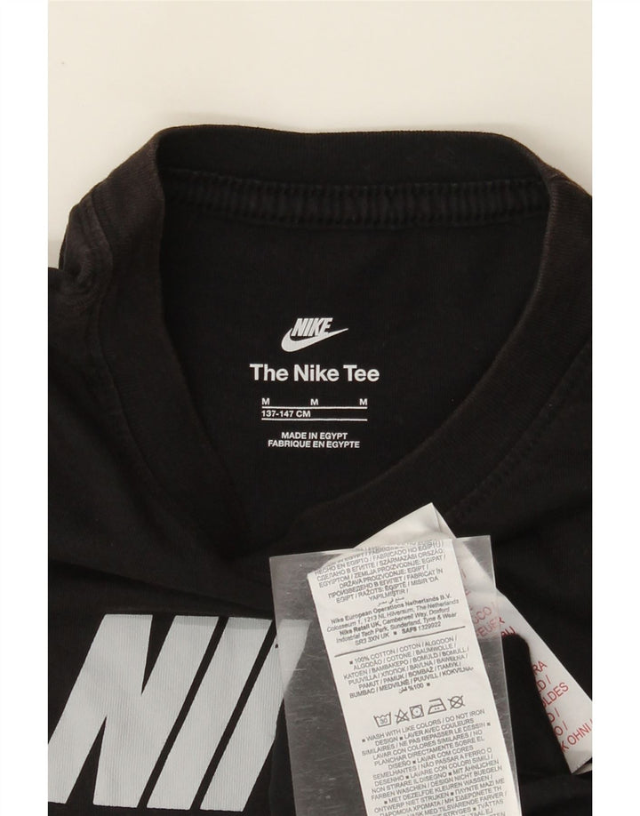 Nike Boys Graphic T-Shirt Top 10-11 Years Medium Black Cotton