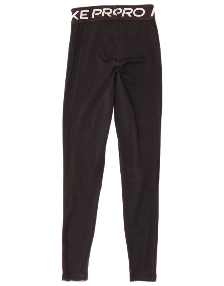 NIKE Womens Dri Fit Graphic Leggings UK 6 XS Black