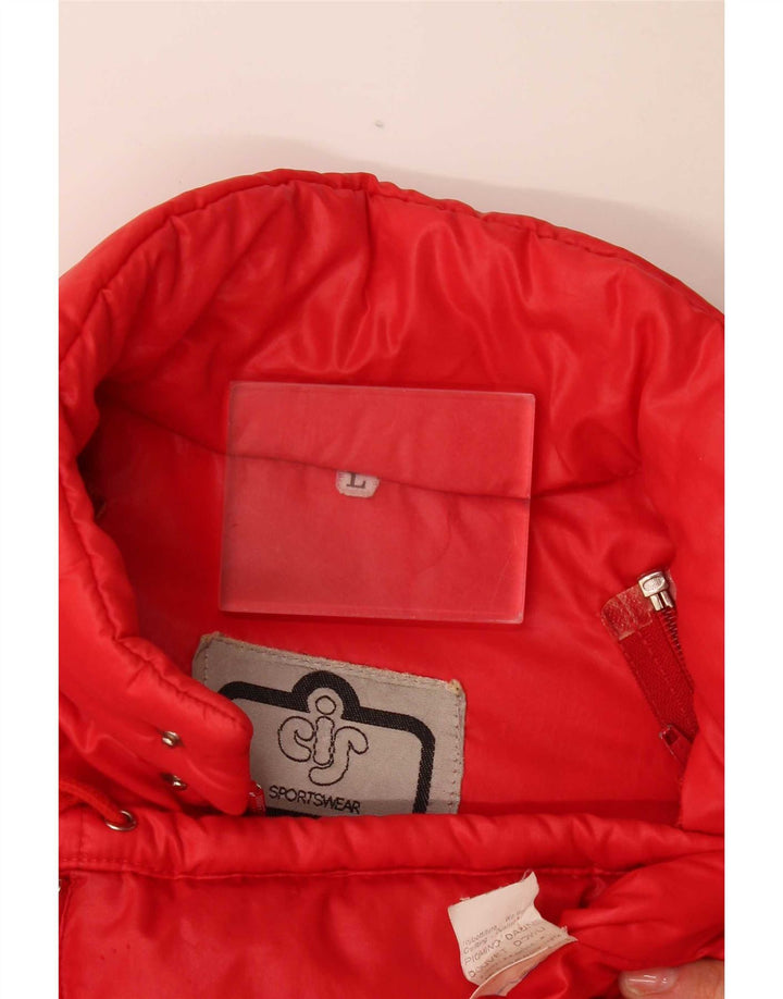 Vintage Mens Padded Jacket UK 40 Large Red Polyamide