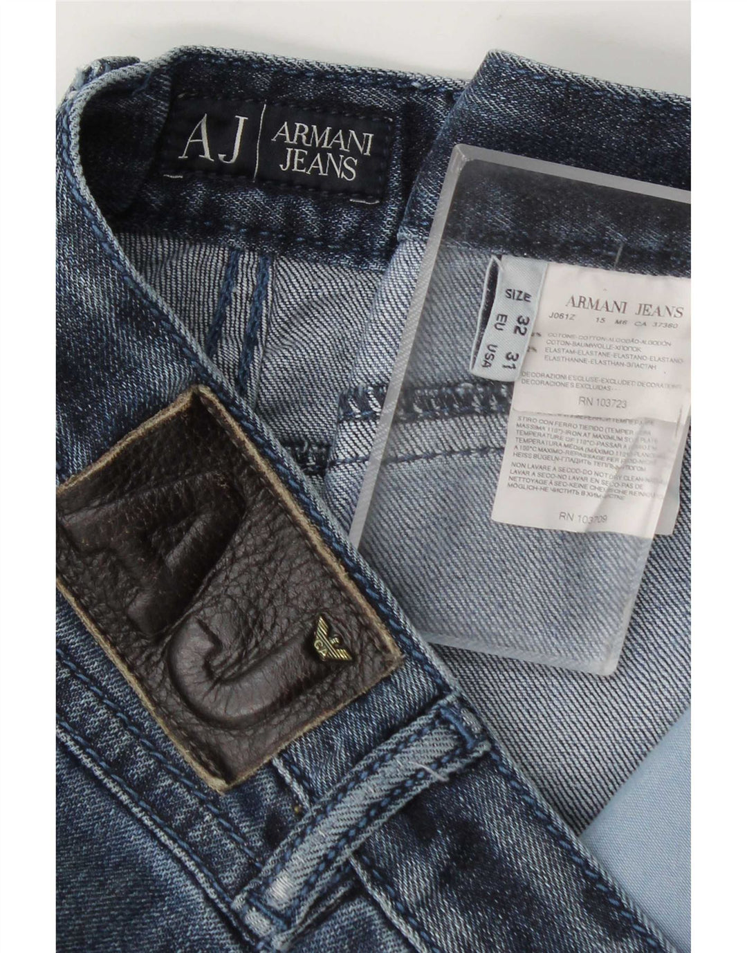 Armani Mens Slim Jeans W32 L32 Blue Cotton