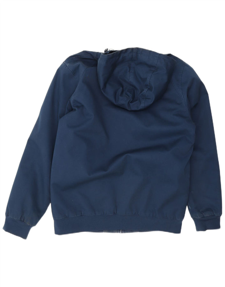 DC Mens Hooded Bomber Jacket UK 40 Large Navy Blue Cotton