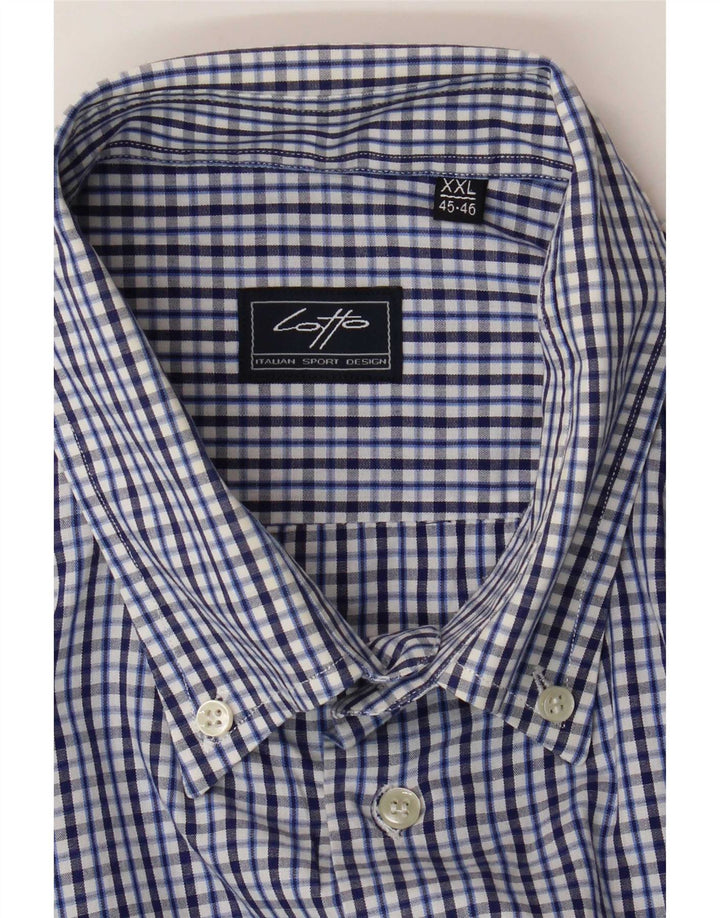 Lotto Mens Shirt Size 45/46 2XL Blue Gingham