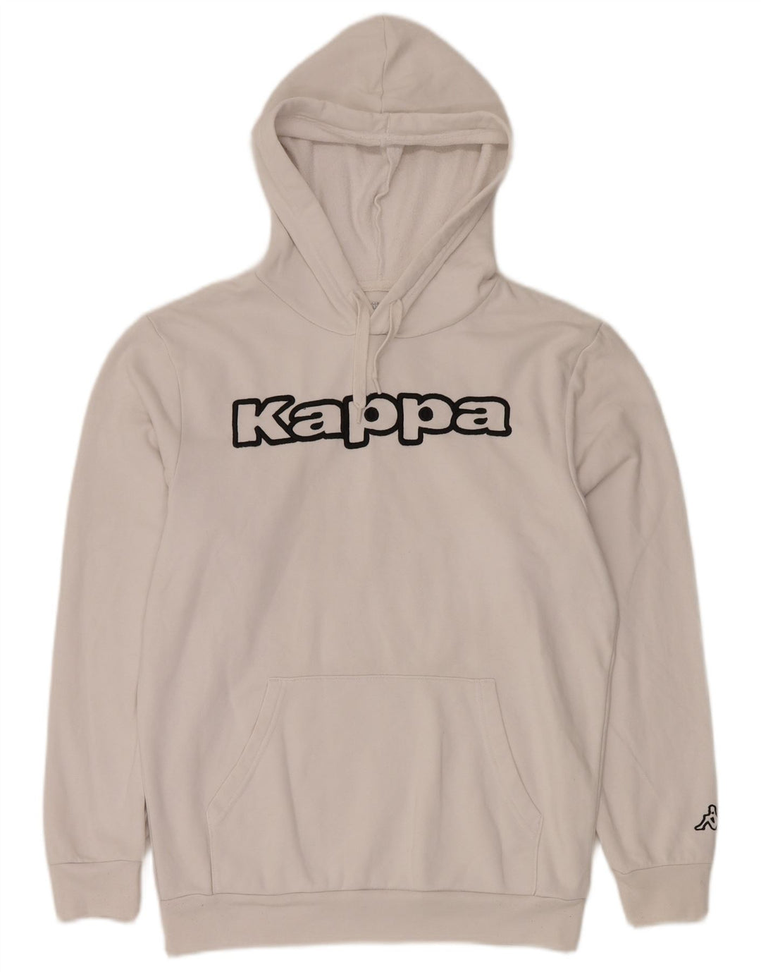 KAPPA Mens Graphic Hoodie Jumper Large White Cotton