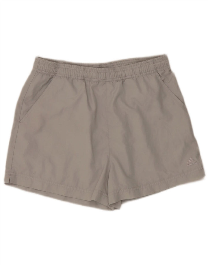 Adidas Womens Sport Shorts UK 12 Medium Grey Polyester