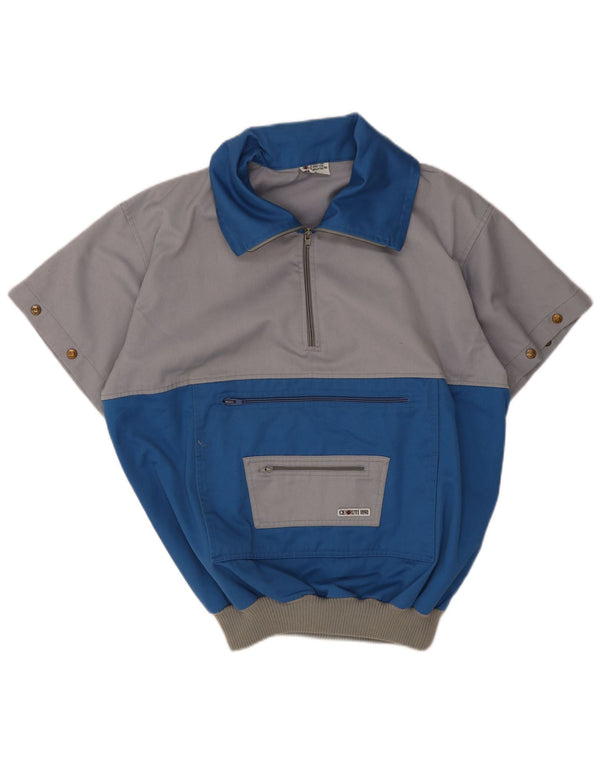 Cerruti 1881 Mens Pullover Tracksuit Top IT 50 Medium Blue Colourblock