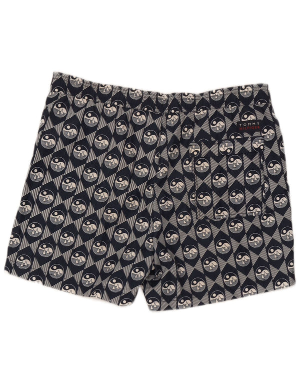 Tommy Hilfiger Mens Slim Fit Swimming Shorts Large Navy Blue Geometric