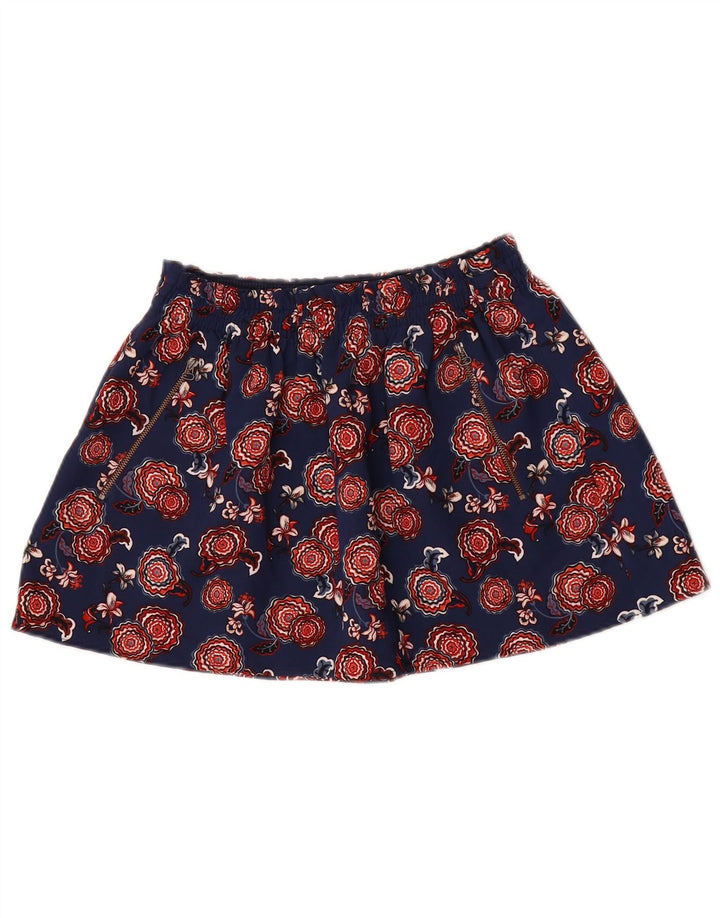 Zara Womens Mini Skirt Medium W28  Navy Blue Floral