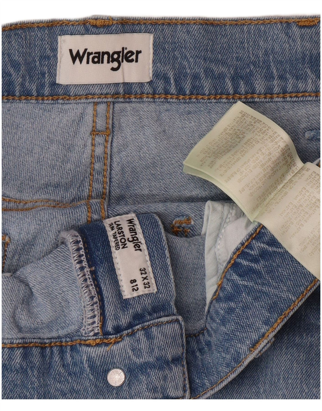 WRANGLER Mens Larston Slim Tapered Jeans W32 L32 Blue Cotton