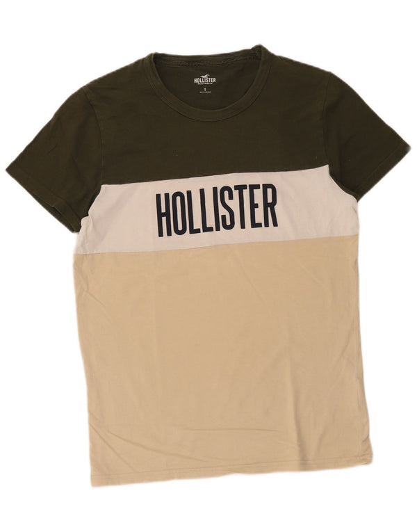 Hollister Mens Graphic T-Shirt Top Small Multicoloured Colourblock Cotton