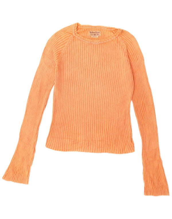 MARLBORO CLASSICS Womens Boat Neck Jumper Sweater UK 12 Medium Orange