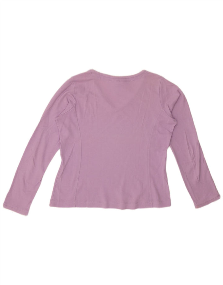 CHAMPION Womens Easy Fit Top Long Sleeve UK 14 Medium Purple