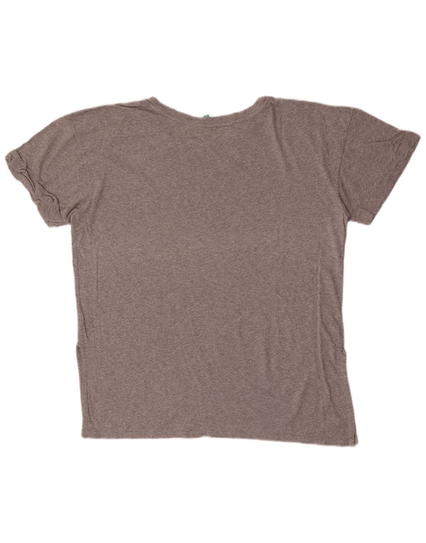 Benetton Womens T-Shirt Top UK 18 XL Grey Flecked