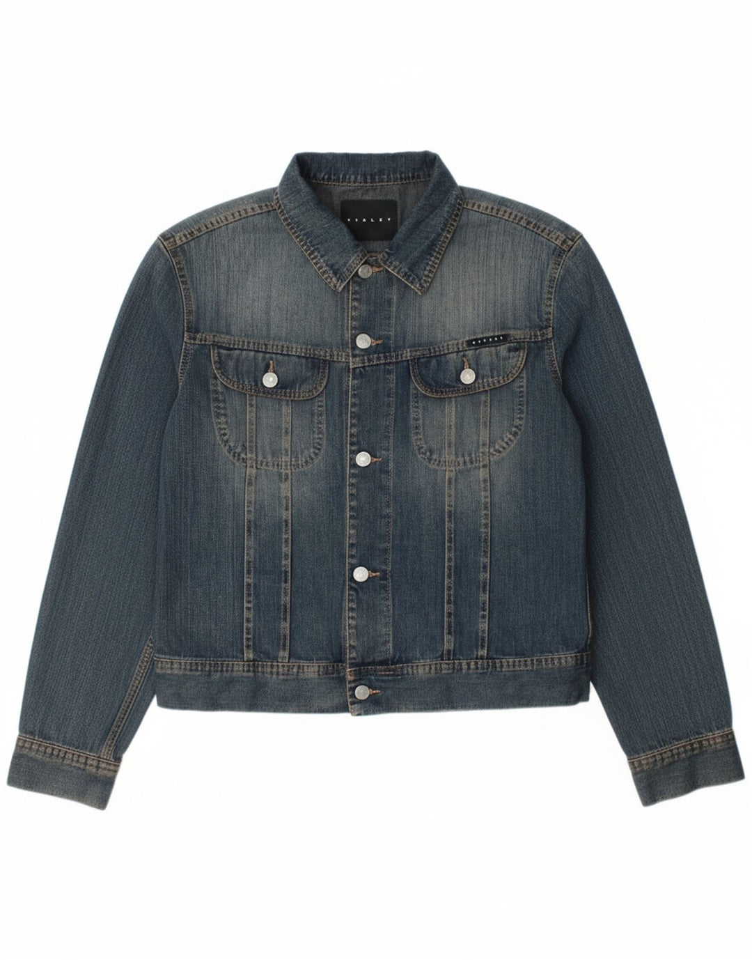 SISLEY Womens Denim Jacket UK 16 Large Blue Cotton