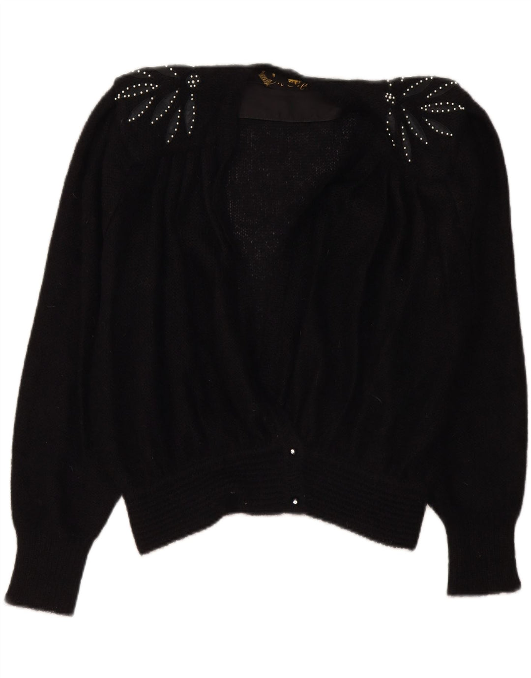 Vintage Womens Cardigan Sweater IT 48 XL Black