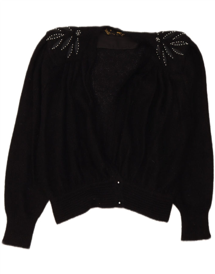 Vintage Womens Cardigan Sweater IT 48 XL Black