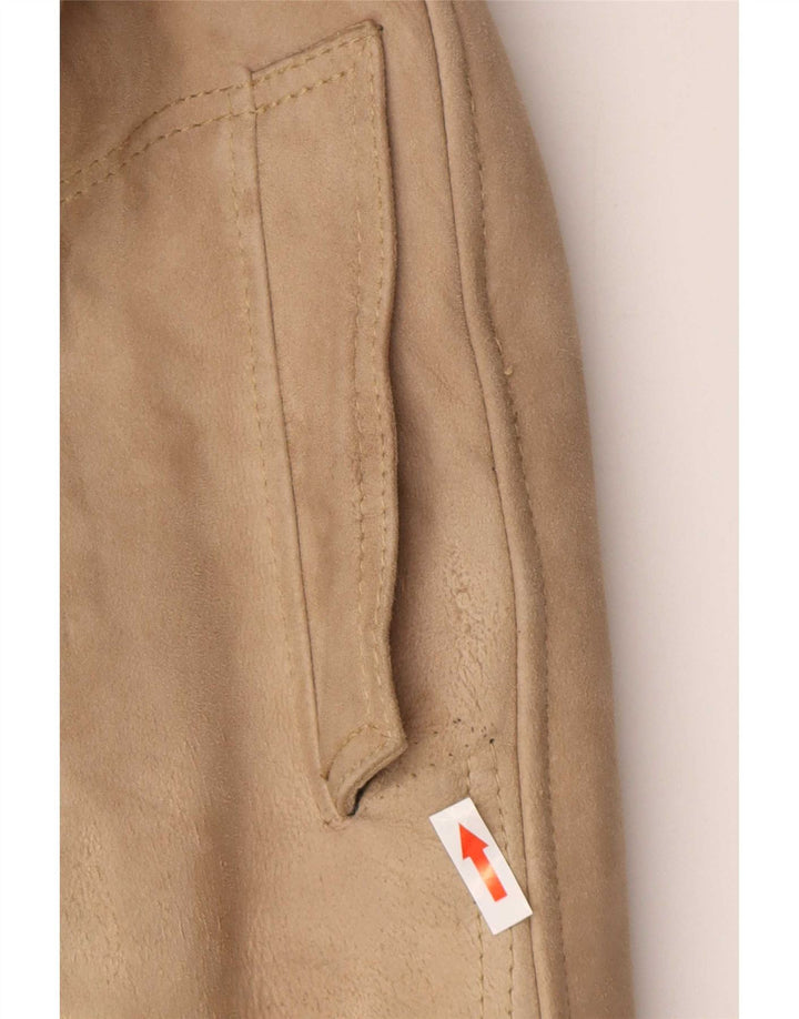 Vintage Womens Shearling Coat UK 8 Small Beige