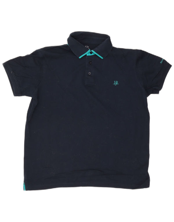 Harmont & Blaine Mens Polo Shirt Large Navy Blue Cotton