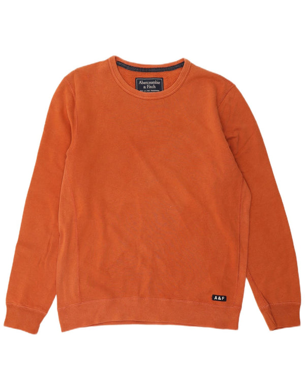 ABERCROMBIE & FITCH Mens Sweatshirt Jumper Medium Orange Cotton