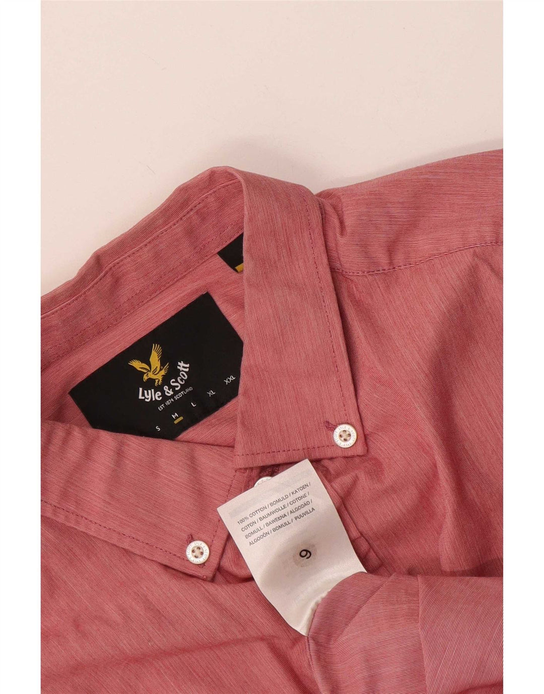 Lyle & Scott Mens Shirt Medium Pink Cotton