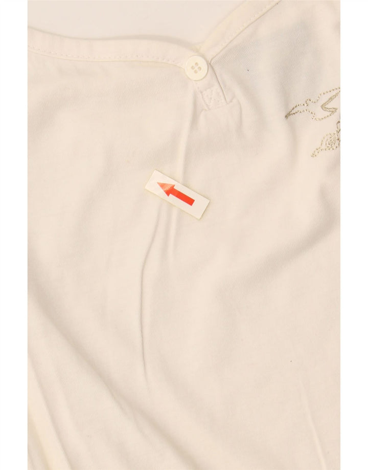 NIKE Womens Crop Graphic Cami Top UK 10/12 Medium Off White