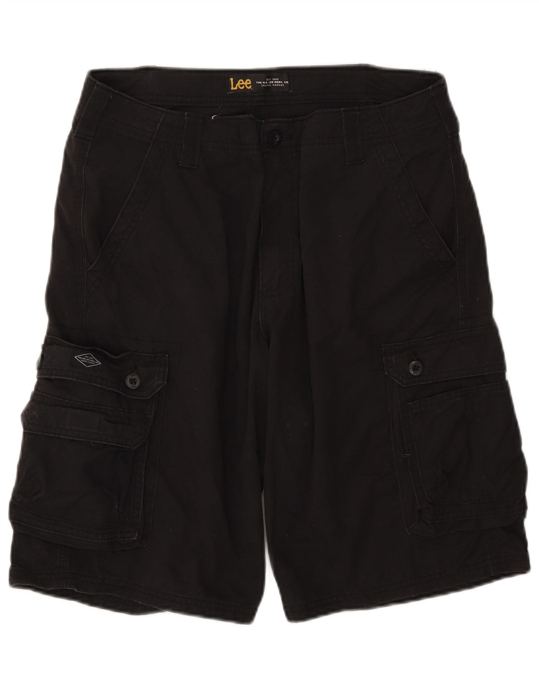 Lee Mens Cargo Shorts W34 Large Black Cotton