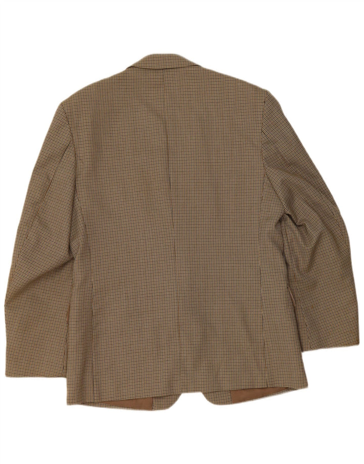 Bersani Mens 2 Button Blazer Jacket UK 40 Large Brown Houndstooth Polyester