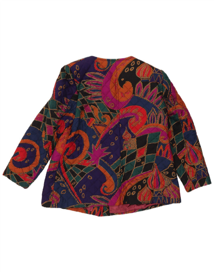 VINTAGE Womens Quilted Jacket UK 14 Large Multicoloured Paisley