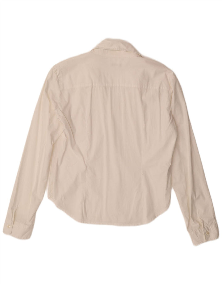 BENETTON Womens Pullover Shirt UK 16 Large White Cotton