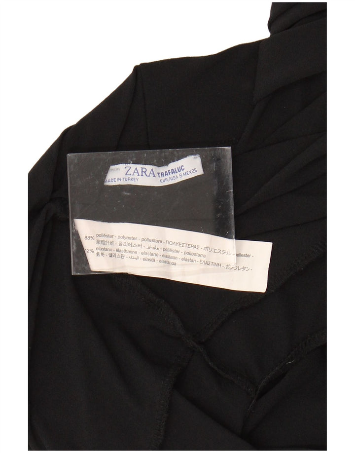 ZARA Womens Trafaluc Sleeveless Bodysuit UK 10 Small Black Polyester