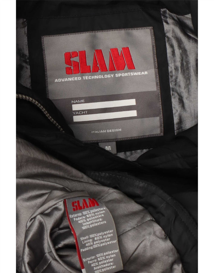 Slam Womens Hooded Padded Jacket UK 14 Medium Black Polyester